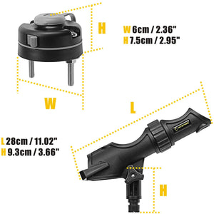 HITORHIKE Fishing Rod Holder Universal Fit Kit Allows for 360-degree Adjustment Kayak Fishing Boat Powerlock Rod Holder