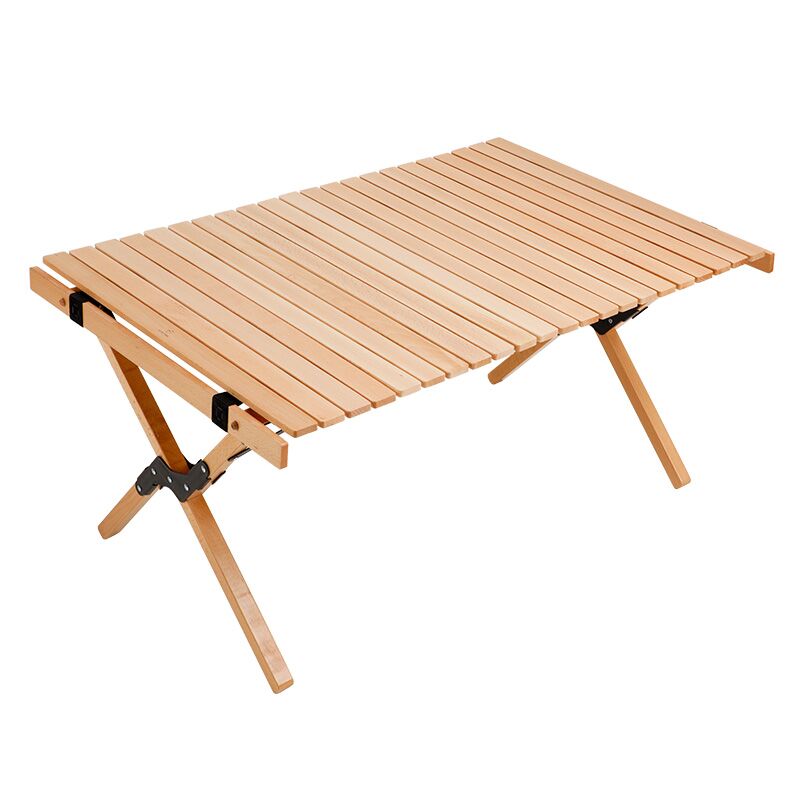 Hitorhike wholesale beech wooden table outdoor roll table camping wooden folding table