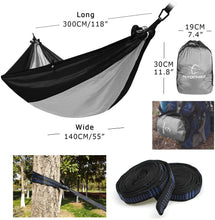 Load image into Gallery viewer, Hitorhike Camping Hammock with Mosquito Net Nylon Tree Straps Detachable Aluminum Poles and Steel Carabiners, 2 in 1 Design for Backpacking, Camping, Travel, Beach, Backyard
