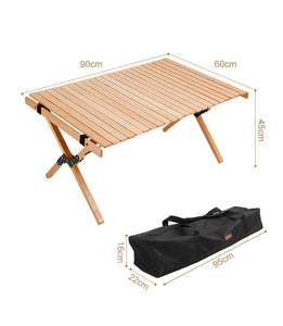 Hitorhike wholesale beech wooden table outdoor roll table camping wooden folding table