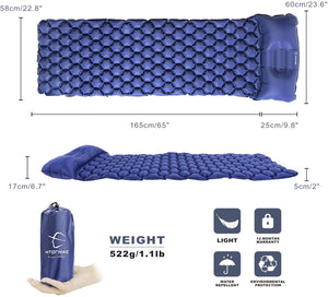 HITORHIKE Backpack Sleeping Pad Lightweight Camping Sleeping Bag Pad Ultralight & Compact & Inflatable Air Mattress Pad-Insulated Air Mat for Camp,Backpacking,Hiking,Scouts,Travel